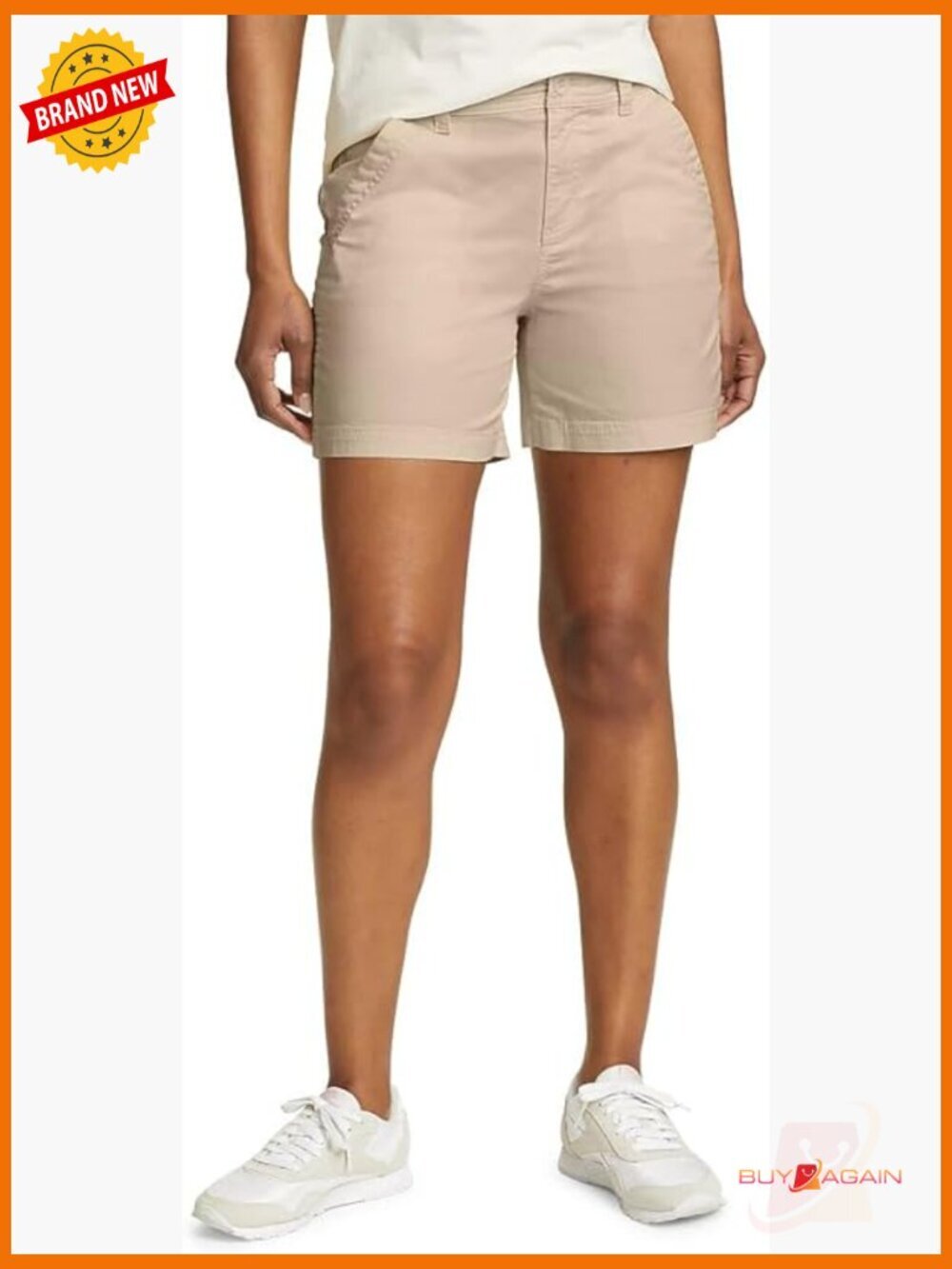 Women's Chino Shorts with 5-Inch Inseam, Mid Rise, Regular Fit